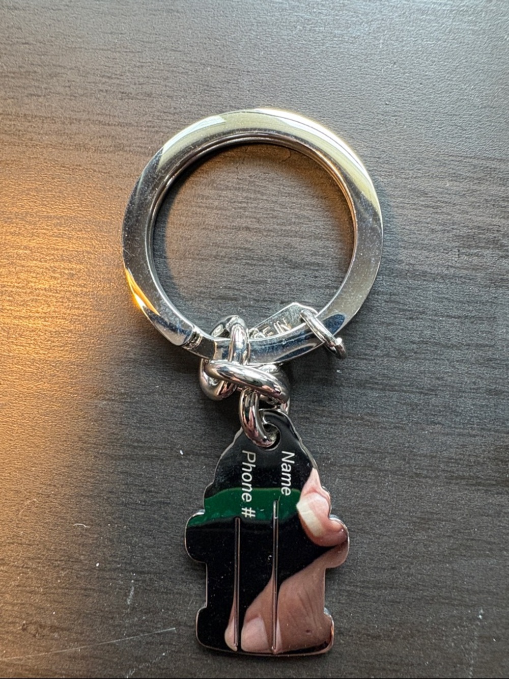 Coach Red Enamel Fire Hydrant Keyring with Silver Hardware - Picture 2 of 3